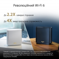 Маршрутизатор ASUS ZenWiFi XT8 1PK white AX6600 3xGE LAN 1x2.5GE WAN 1xUSB3.1 WPA3 OFDMA MESH 90IG0590-MO3G30
