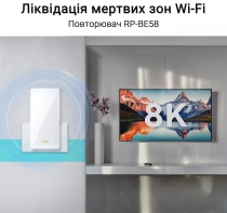 Розширювач покриття WiFi ASUS RP-BE58 AX3000 1xGE LAN, MESH 90IG09J0-MO0C00