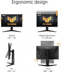 Монітор Asus 27&quot; TUF Gaming VG279QL3A 2xHDMI, DP, MM, IPS, 180Hz, 1ms, sRGB 125%, AdaptiveSync, Pivot, HDR400 90LM09H0-B01170