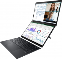Ноутбук ASUS Zenbook DUO UX8406CA-QL049W 14" FHD OLED, Intel Ultra 7 255H, 32GB, F1TB, UMA, Win11, Серый 90NB14X1-M001S0