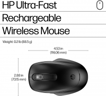 Миша HP 510 Ultra-Fast Rechargeable, WL, чорний 9C2F6AA