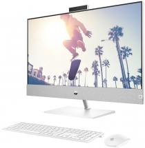 Комп&#39;ютер персональний моноблок HP Pavilion 27" FHD IPS AG, Intel i5-13400T, 16GB, F512GB, UMA, WiFi, кл+м, DOS, білий 9D3Q8EA