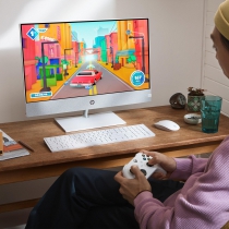 Комп&#39;ютер персональний моноблок HP Pavilion 27" FHD IPS AG, Intel i5-13400T, 16GB, F512GB, NVD1650-4, WiFi, кл+м, DOS, білий 9D3Q9EA