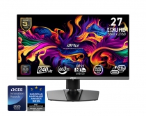 Монитор MSI 26.5" MPG 272URX QD-OLED 2xHDMI, DP, 2xUSB, USB-C, Audio, OLED, 3840x2160, 240Hz, 0.03ms, DCI-P3 99%, AdaptiveSync, Pivot, HDR400 9S6-3CD79A-054