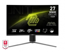 Монітор MSI 27" MAG 27CQ6PF 2xHDMI, DP, Audio, VA, 2560x1440, 180Hz, 0.5ms, sRGB 105%, CURVED, AdaptiveSync, HAS 9S6-3CD94M-012