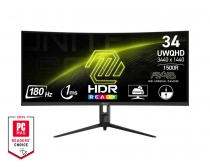 Монитор MSI 34" MAG 342CQR-E2 2xHDMI, DP, Audio, VA, 3440x1440, 21:9, 180Hz, 1ms, sRGB 119%, CURVED, FreeSync, HAS 9S6-3DB64H-083