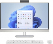 Комп&#39;ютер персональний моноблок HP All-in-One 27" FHD IPS AG, Intel i3-N300, 8GB, F512GB, UMA, WiFi, кл+м, DOS, білий A45E2EA