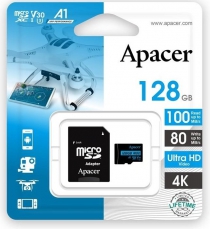 Карта памяти Apacer microSD 128GB C10 UHS-I U3 R100/W80MB/s + SD AP128GMCSX10U7-R