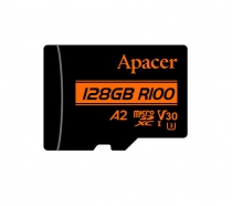 Карта памяти Apacer microSD 128GB C10 UHS-I U3 A2 R100/W80MB/s + SD AP128GMCSX10U8-R