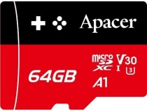 Карта пам'яті Apacer microSD  64GB C10 UHS-I U3 A1 R100/W80MB/s AP64GMCSX10U7-RAGC