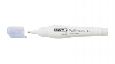 Коректор-ручка, 8 мл, Jobmax, спиртова основа, металевий наконечник Buromax BM.1033