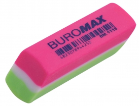 Резинка 1115, прямоугольная,53x16x12 мм, мягкий пластик, ассорти цветов Buromax BM.1115