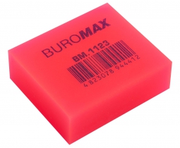 Резинка NEON, прямоугольная, 40x35x14 мм, мягкий пластик, ассорти цветов Buromax BM.1123