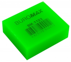Гумка NEON, прямокутна, 40x35x14 мм, м'який пластик, асорті кольорів Buromax BM.1123