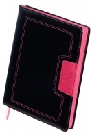 Щоденник недатований RIALTO, A5, 320 стор. чорний з рожевим Buromax