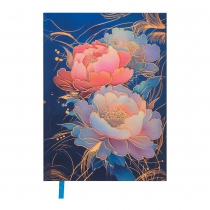 Дневник недатированный полиграфический PEONY, A5, темно-синий, 336 стр. Buromax BM.20170-03
