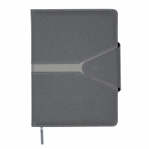 Дневник недатированный NAVIGATOR, A5, серый, штуч.кожа, 336 стр. Buromax BM.20230-09