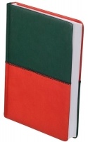 Ежедневник недатированный QUATTRO, A5, 288 стр. зеленый с оранжевым Buromax