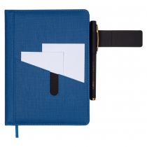 Щоденник недатований GALAXY, A5, синій, штуч.шкіра/поролон, 336 стор Buromax BM.20240-02