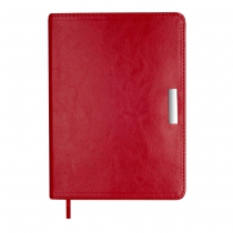 Щоденник недатований SALERNO, A5, червоний, штуч. шкіра, 336 стор Buromax BM.20260-05