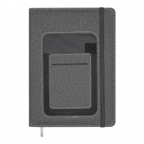 Щоденник недатований COMBI, A5, сірий, штуч.шкіра/поролон, 336 стор Buromax BM.20500-09