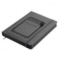 Щоденник недатований COMBI, A5, сірий, штуч.шкіра/поролон, 336 стор Buromax BM.20500-09