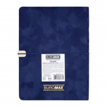 Щоденник недатований VELOUR, A5, синій, штуч.шкіра, 336 стор Buromax BM.20770-02