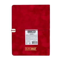 Щоденник недатований VELOUR, A5, червоний, штуч.шкіра, 336 стор Buromax BM.20770-05