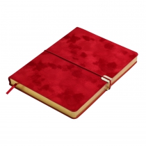 Щоденник недатований VELOUR, A5, червоний, штуч.шкіра, 336 стор Buromax BM.20770-05