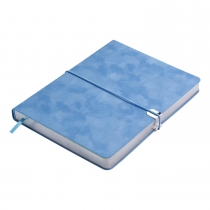 Щоденник недатований VELOUR, A5, блакитний, штуч.шкіра, 336 стор Buromax BM.20770-14