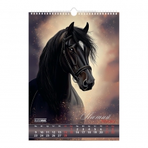 Календар настінний 2026 р., А3, 1 пружина, Horses Buromax BM.210601