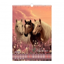 Календар настінний 2026 р., А3, 1 пружина, Horses Buromax BM.210601