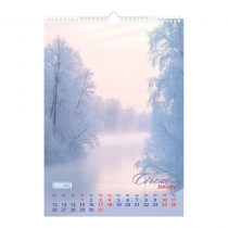 Календарь настенный 2026 г., А3, 1 пружина, Seasons landscape Buromax BM.210603
