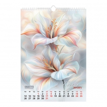 Календар настінний 2026 р., А3, 1 пружина, Flowers Buromax BM.210604
