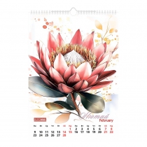 Календар настінний 2026 р., А3, 1 пружина, Flowers Buromax BM.210604