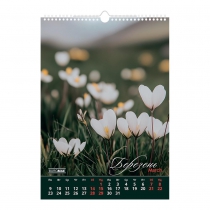 Календар настінний 2026 р., А3, 1 пружина, Wild flowers Buromax BM.210605