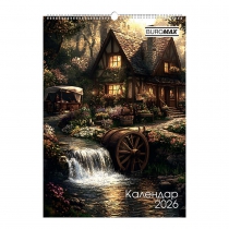 Календарь настенный 2026 г., А2, 1 пружина, Fairytale landscapes Buromax BM.210651