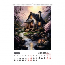 Календарь настенный 2026 г., А2, 1 пружина, Fairytale landscapes Buromax BM.210651