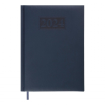 Дневник датированный 2024 GENTLE, A5, синий, штуч. кожа/поролон Buromax BM.2109-02