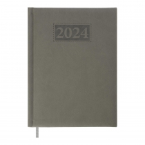 Дневник датированный 2024 GENTLE, A5, серый, штуч. кожа/поролон Buromax BM.2109-09