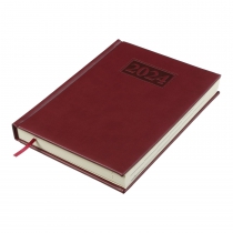 Дневник датированный 2024 GENTLE, A5, темно-красный, штуч. кожа/поролон Buromax BM.2109-13