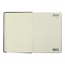 Щоденник датований 2024 VIENNA, A5, синій, штуч. шкіра/поролон Buromax BM.2111-02