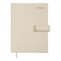Щоденник датований 2026 NUDE, A5, бежевий, штуч.шкіра Buromax BM.21140-28