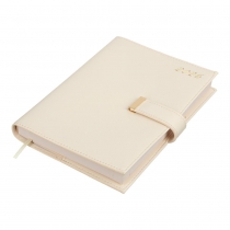 Щоденник датований 2026 NUDE, A5, бежевий, штуч.шкіра Buromax BM.21140-28