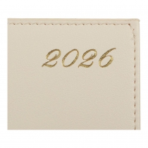 Щоденник датований 2026 NUDE, A5, бежевий, штуч.шкіра Buromax BM.21140-28