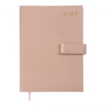 Щоденник датований 2026 NUDE, A5, світло-рожевий, штуч.шкіра Buromax BM.21140-43