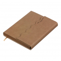 Щоденник датований 2026 CHARME, A5, бежевий, штуч.шкіра Buromax BM.21146-28