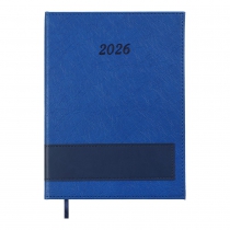 Щоденник датований 2026 PRESTIGE, A5, синій, штуч.шкіра Buromax BM.21147-02