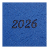 Щоденник датований 2026 PRESTIGE, A5, синій, штуч.шкіра Buromax BM.21147-02