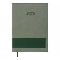 Щоденник датований 2026 PRESTIGE, A5, зелений, штуч.шкіра Buromax BM.21147-04